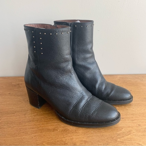 HISPANITAS Black Soft Leather Studded Ankle Booties - Picture 2 of 13